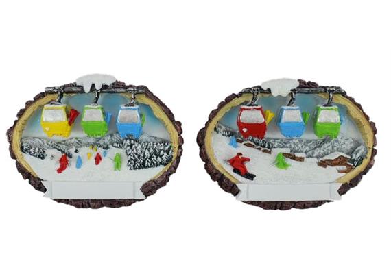 Magnet Winterlandschaft mit Skipiste und Gondel, 2 assortiert