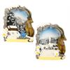 Magnet Winterlandschaft mit Steinrahmen und Steinbock, 2 assortiert