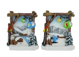 Magnet Winterlandschaft Ski Gondel, 2 assortiert