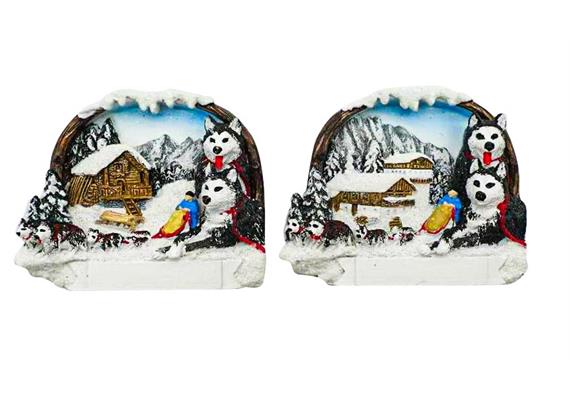 Magnet Winterlandschaft Wolf, 2 assortiert