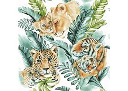 Malen nach Zahlen Bild-Set 50x50cm "Jungle-Katzen"