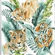 Malen nach Zahlen Bild-Set 50x50cm "Jungle-Katzen" | Bild 2