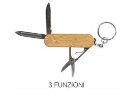 Mehrzweckmesser Buche mit Schlüsselanhänger, mit Crans Montana Gravur