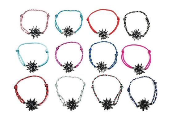 Metall-Armband matt, Edelweiss, 12 ass.3x1cm