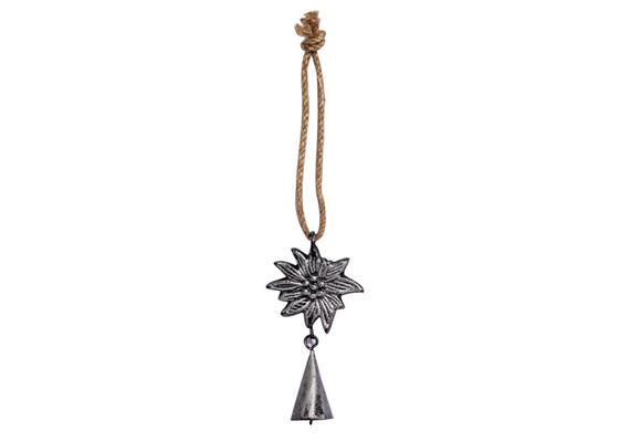 Metall Edelweiss mit kleiner Glocke