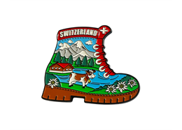 Metall Magnet Wanderschuh Switzerland