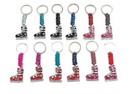 Metall-Schlüsselanhänger Skischuh, 2x3cm 12 assortiert