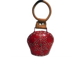 Metallglocke, flach, rot, mittel, 11 x 10 cm