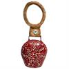 Metallglocke klein flach rot, 7.0 cm