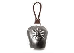 Metallglocke Klein mit Edelweiss 11,5 x 11,0 cm