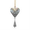 Metallherz silber mit Glocke, 19 x 10 x 3cm