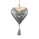 Metallherz silber mit Glocke, 24 x 15 x 3cm