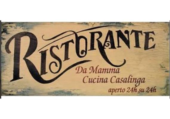 Metallschild "Restaurant bei Mama" italienisch