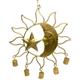 Mond-Stern aus Metall gold 5 Glocken, 35 x 27 cm