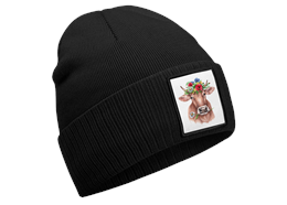 Mütze Blumenkuh schwarz