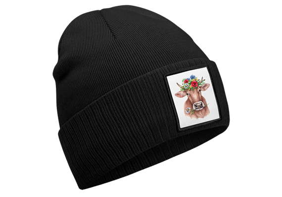Mütze Blumenkuh schwarz