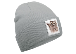 Mütze Waschbär graublau