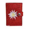 Notizblock in Filzetui rot mit Edelweiss