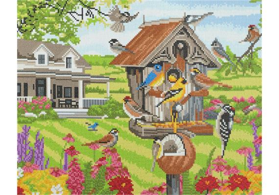 Oiseaux dans le jardin, 40x50cm Crystal Art Kit