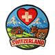 Patch zum Aufbügeln, Alpenlandschaft Switzerland, rund 6cm