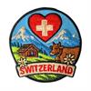 Patch zum Aufbügeln, Alpenlandschaft Switzerland, rund 6cm