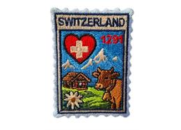 Patch zum Aufbügeln, Briefmarke 1291 Switzerland 6 x 4.3cm