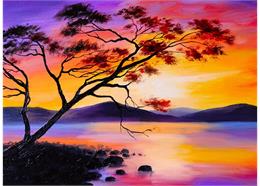 Peinture par numéros set d'images 40x50cm, "coucher de soleil"