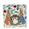 Peter und Flopsy mit festlichem Kranz, Karte 18x18cm Crystal Art
