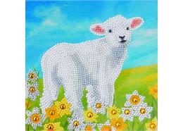 Petit agneau, carte 18x18cm Crystal Art