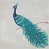 Pfau auf Ast, Karte 18x18cm Crystal Art