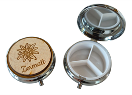 Pillendose mit Edelweiss mit Zermatt Gravur