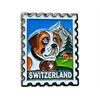 Pin Briefmarke Bernhardiner Switzerland, 25mm