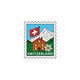 Pin Briefmarke mit Chalet - Switzerland, 25mm