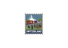 Pin Briefmarke Switzerland Matterhorn mit Zug, 25mm