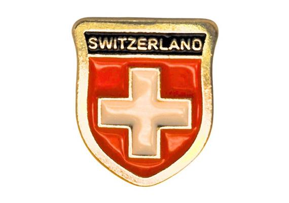 Pin CH Abzeichen mit "Switzerland", 13 mm