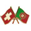 Pin CH mit Portugal, Hohe Qualität, Grösse 25 mm.