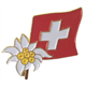 Pin Edelweiss mit Fahne CH, Grösse: 20mm