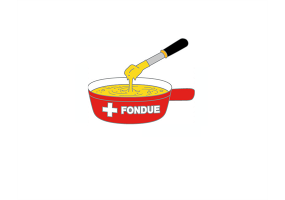 Pin Fondue mit Käse, 30mm