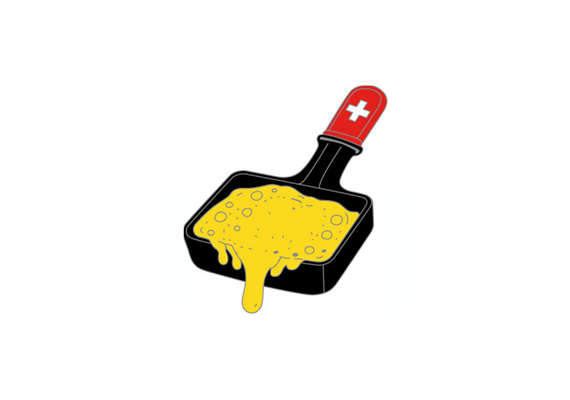 Pin Raclette mit Käse, 30mm