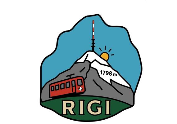 Pin Rigi mit Zug, 30mm