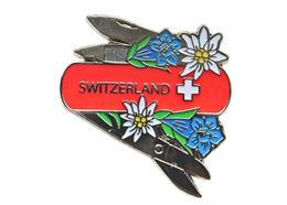 Pin Sackmesser mit Edelweiss - Switzerland, 35mm