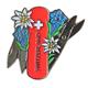 Pin Sackmesser mit Edelweiss - Switzerland, 35mm