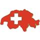 Pin Schweiz (Umriss), rot mit Kreuz, Grösse: 25 mm