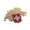 Pin Schweizer Karte, mit CH-Kreuz, gold 25 mm