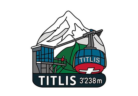 Pin Titlis mit Rotair Kabine, 30mm