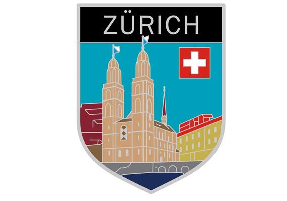 Pin Zürich mit Grossmünster, 27mm hoch