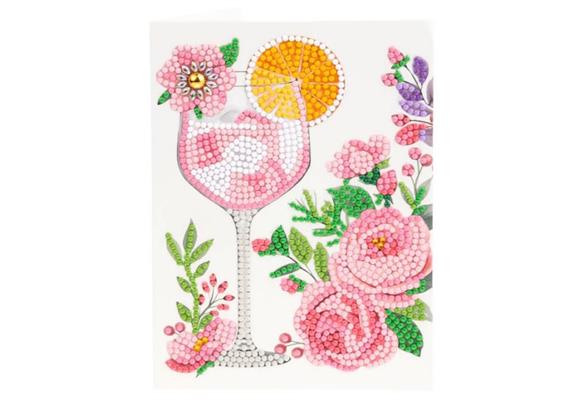 Pink Aperitif Crystal Art Card Kit 12.6cm x 17.5cm