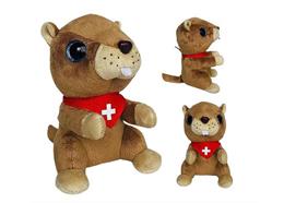 Plüsch Murmeltier "Big Eyes" mit Halstuch 16 cm