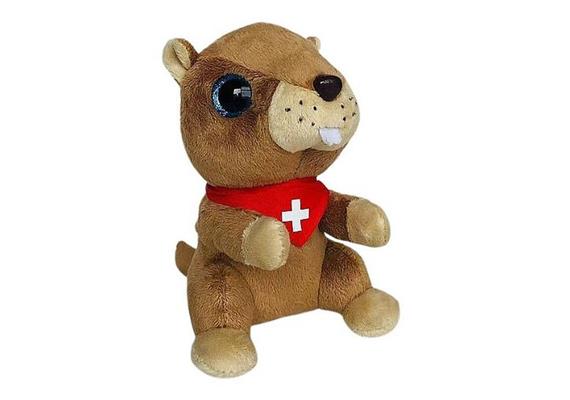 Plüsch Murmeltier "Big Eyes" mit Halstuch 16 cm