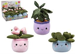 Plüsch Topfplanzen, 14cm, Display12 Stück, assortiert